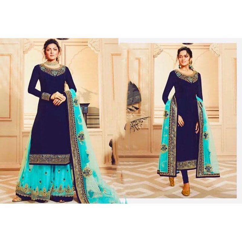 New Peach Georgette Unstitched GHARA for Women