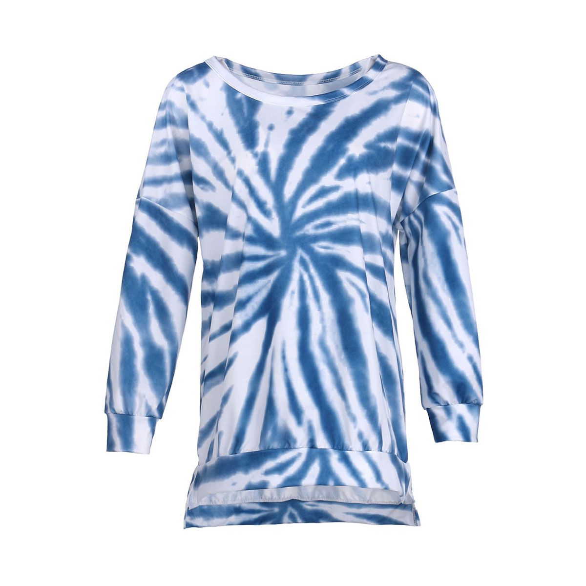 Women Tie-dye Pullover, Long Sleeve Round Neck Sweater Autumn and Winter Sweatshirt