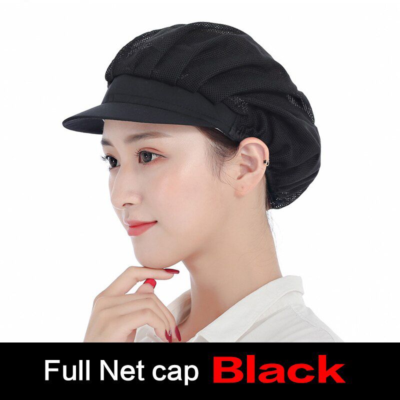 Adjustable Mesh Men Women Cafe Bar Restaurant Hotel Bakery Waiter Work Wear Caps Breathable Elastic Workshop Hats