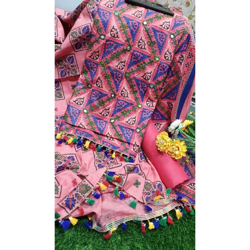 Falgun Special Joypuri Ari Work Unstitched Three Piece Salwar Kamiz Dresses (3 Piece)