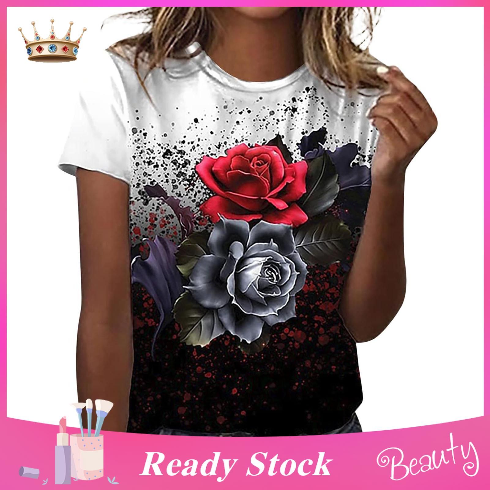 Lady T-shirts Printing Round Neck Lady T-shirts