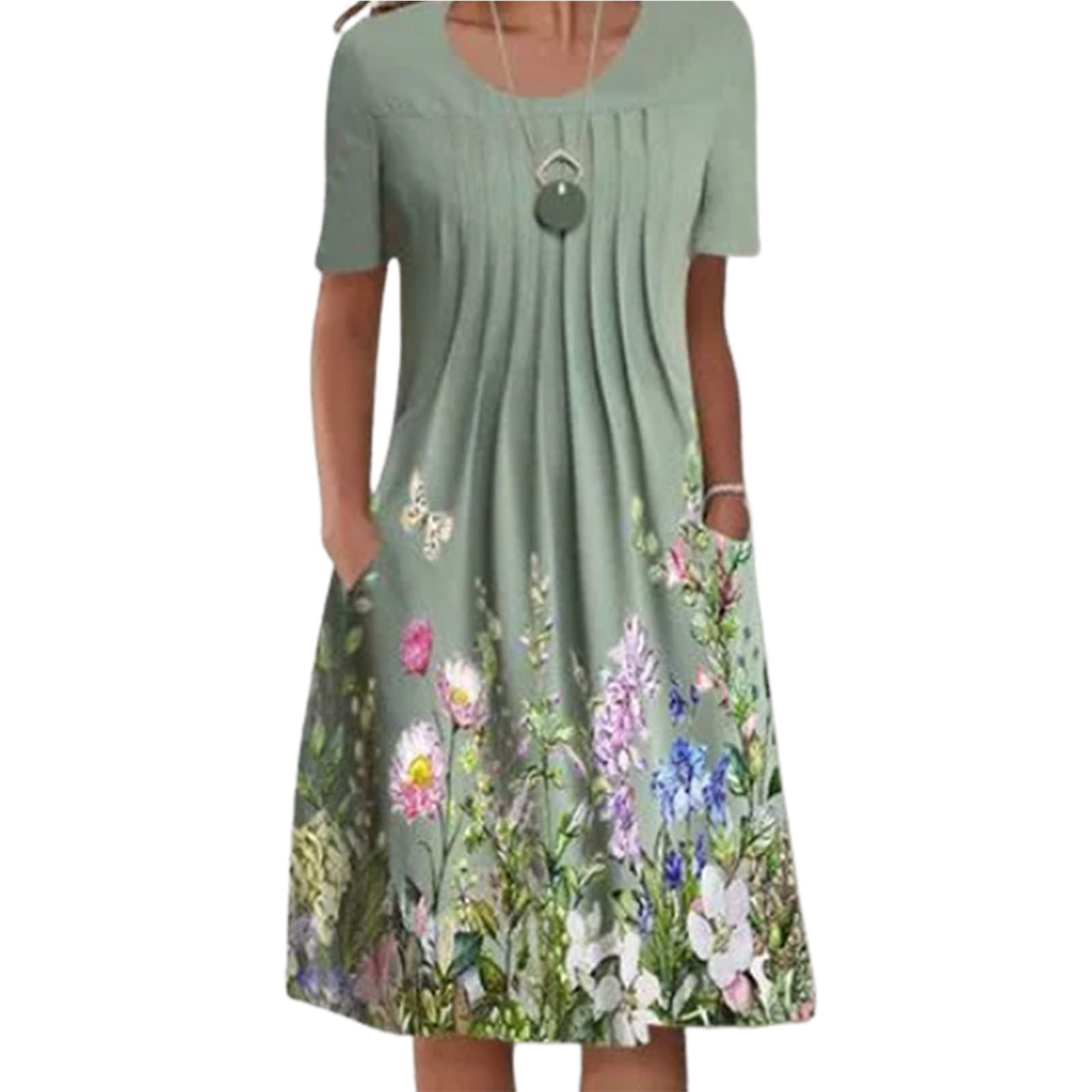 Party Dress Soft-touching Pocket Design Summer Dress