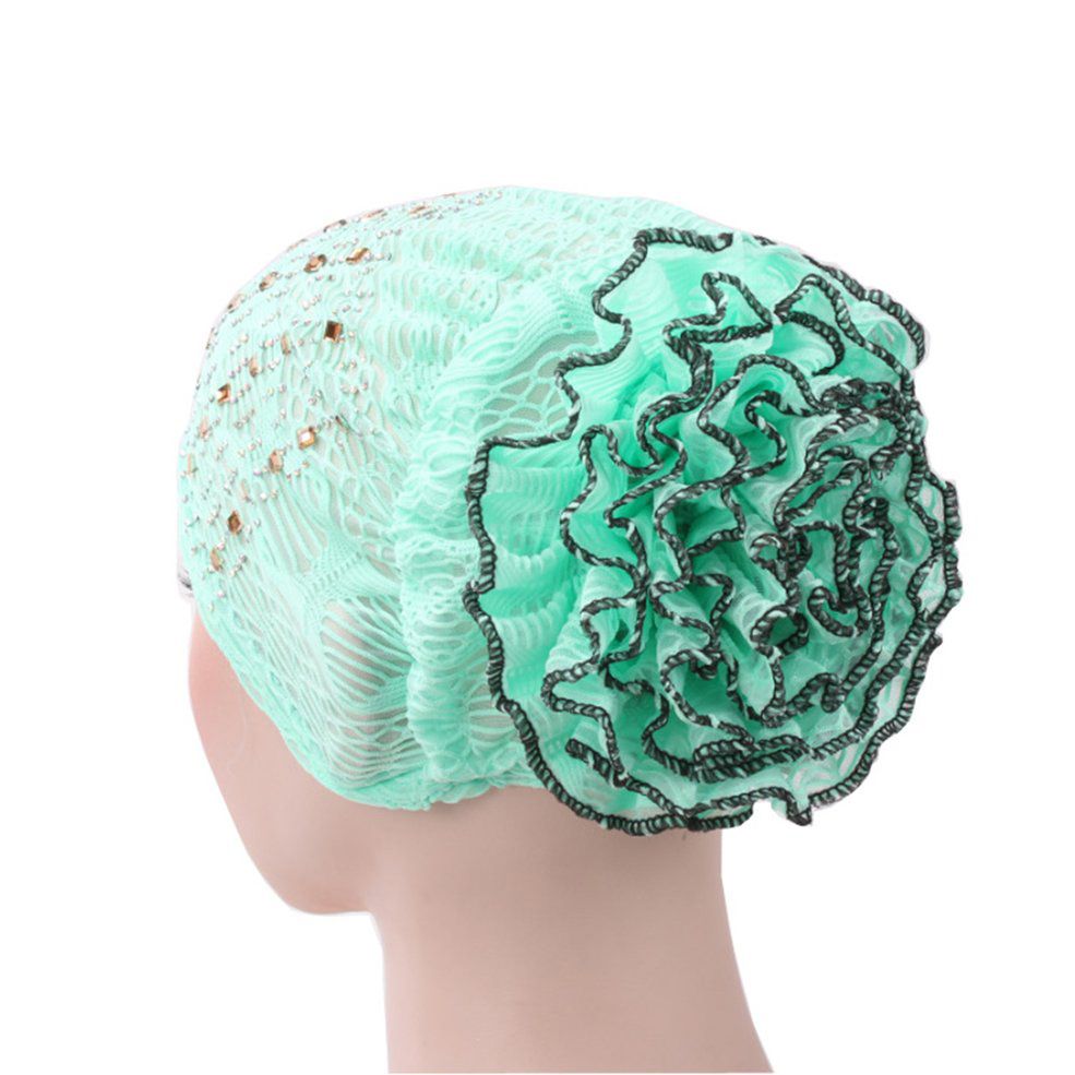 Bicolor Diamond Flower scarf cap