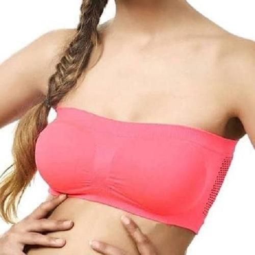Dark Red Cotton Tube Bra for Women