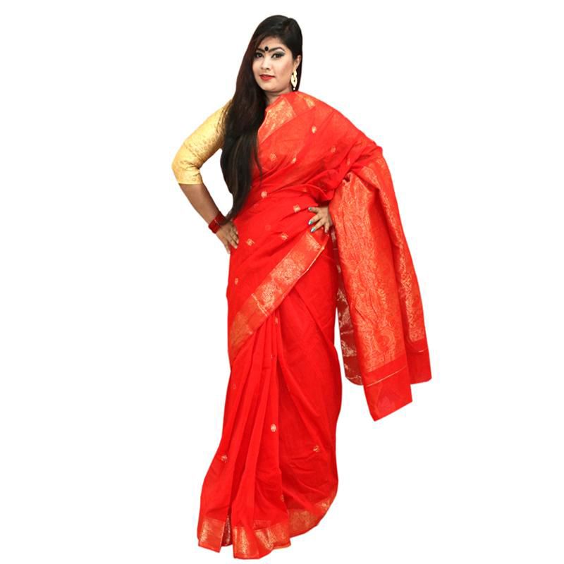 Half Silk Jamdani Sharee Without Blouse Piece For Women’s By Sohamoni.