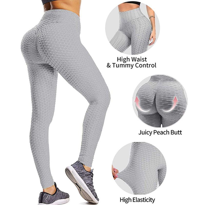 Honeycomb  Sports  Leggings-Grey (imported)