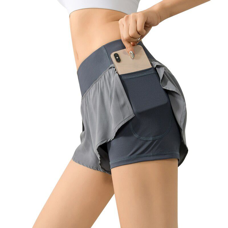 Women 2 In 1 Butt Scrunch Skirted Running Shorts Quick Dry fa_ke Skirt se_xy Gym Workout Short Pants Yoga Shorts 2021 Dropping