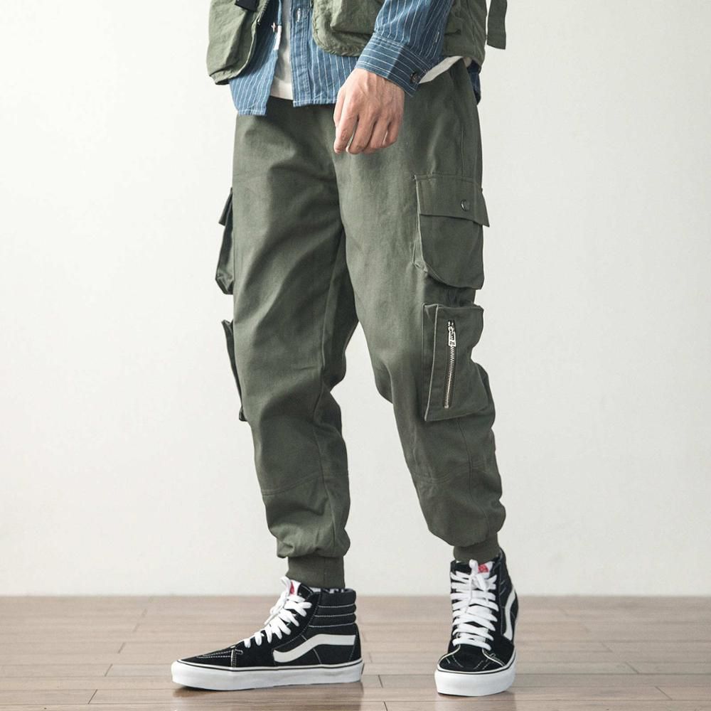 Multi-Pocket Bib Overall Men Jogger Army Green High Street  Cargo Casual Pants Loose Streetwear Fashion Hop Trousers Male