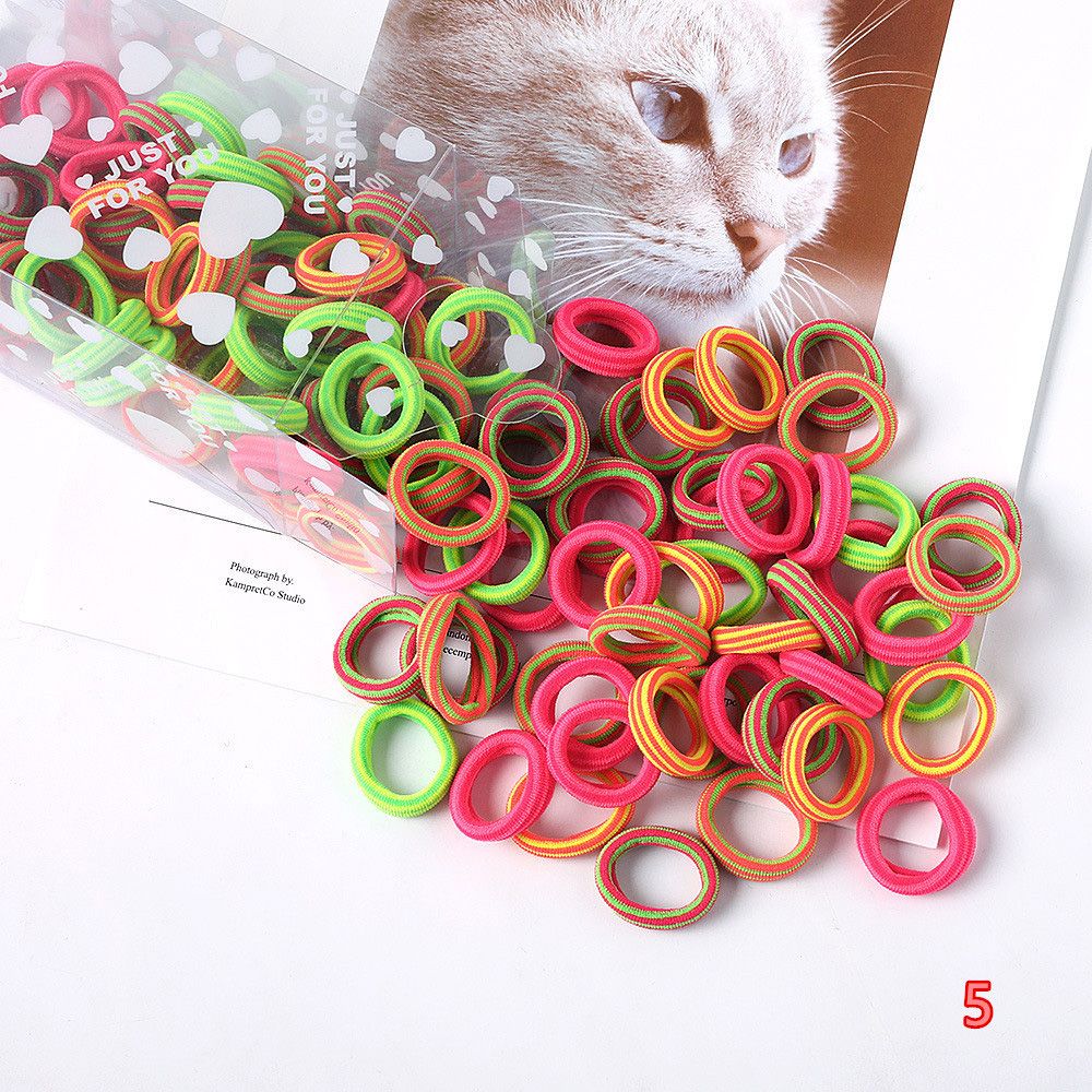 【BestGO】100 pcs/box Nylon Hair Accessories For Girls Styling Tools Scrunchie Ponytail Holder Soft Rubber BanElastic Hair Bands