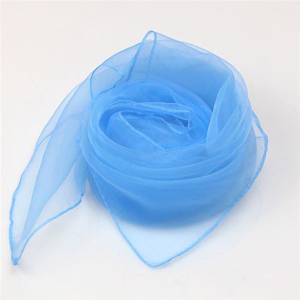 Transparent Summer Scarf For Women Square Solid Color Head Wear Shinny Thin Chiffon Neck Shawl Beach Vacation Accessories