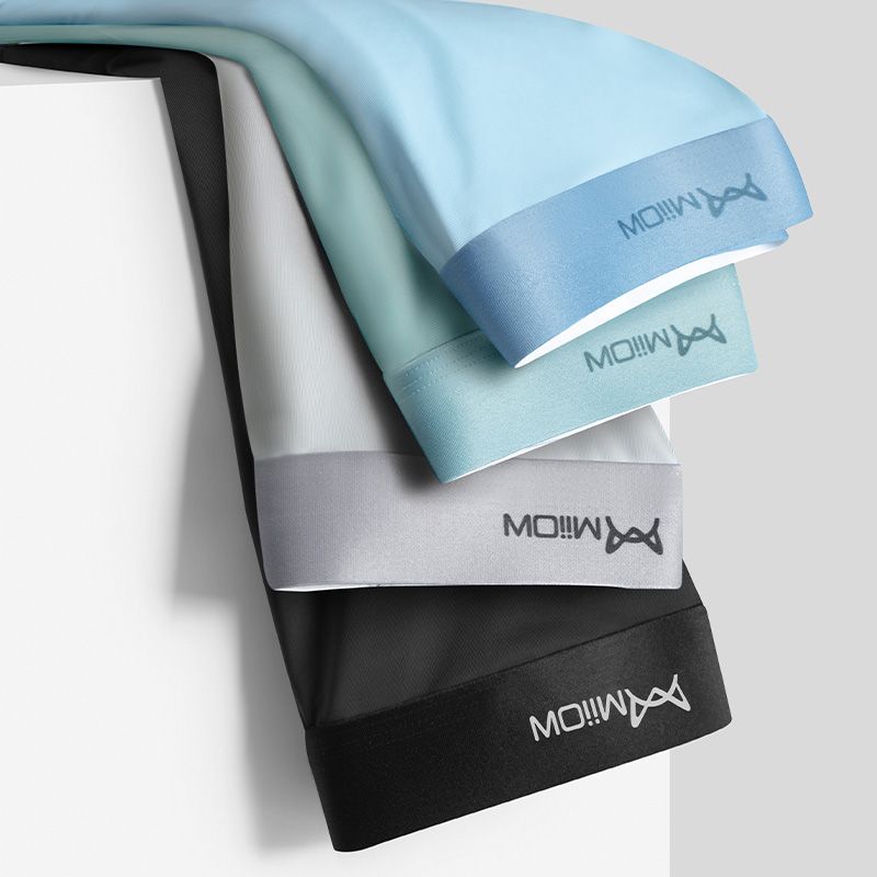 CMENIN MiiOW 4Pcs Lot Men Boxer Shorts Graphene Antibacterial Ice Silk Underwear Man Boxershorts Seamless Breathable Male Panties L-5XL M1511