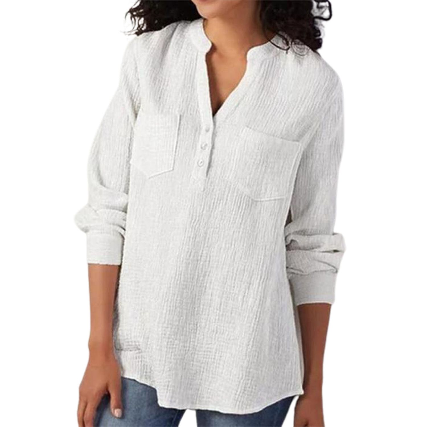 Female Tops Breathable Women Button-down Blouse Female Tops