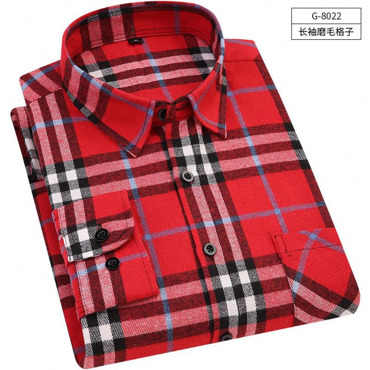 check Cotton Long Sleeve Casual Shirt for Men