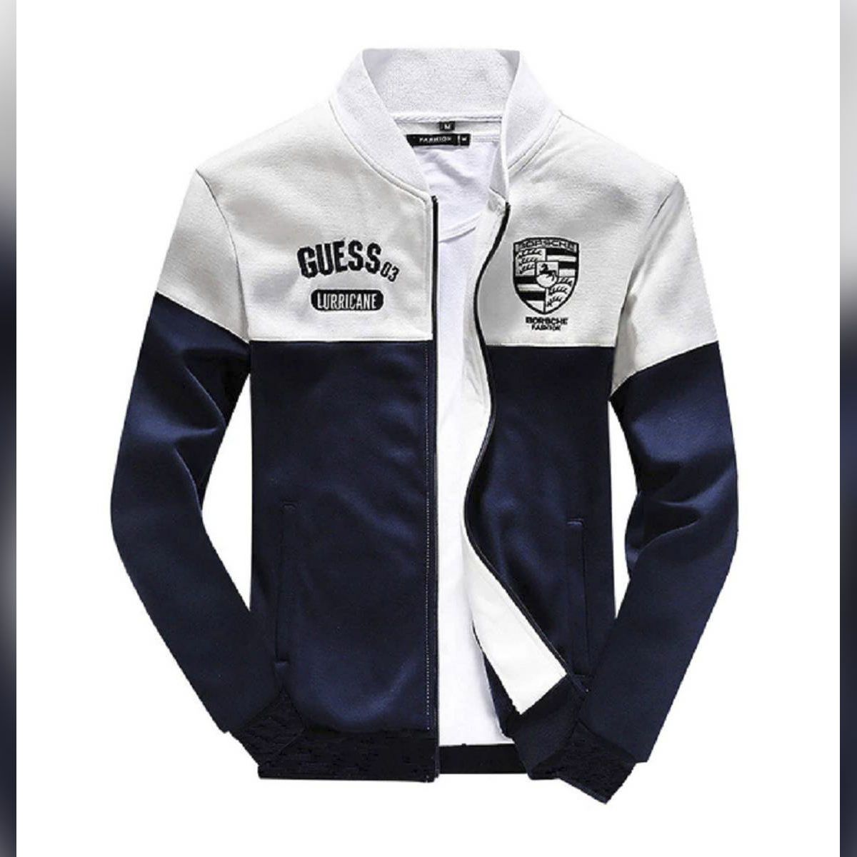 Stylish Premium Winter Jacket For Men - White and Navy - Jacket For Men - Winter Collection For Men - Jacket