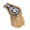 1Pc Vintage Rivet Tassels Shoulder Brooch Badge Suit Epaulette Clothes Decor