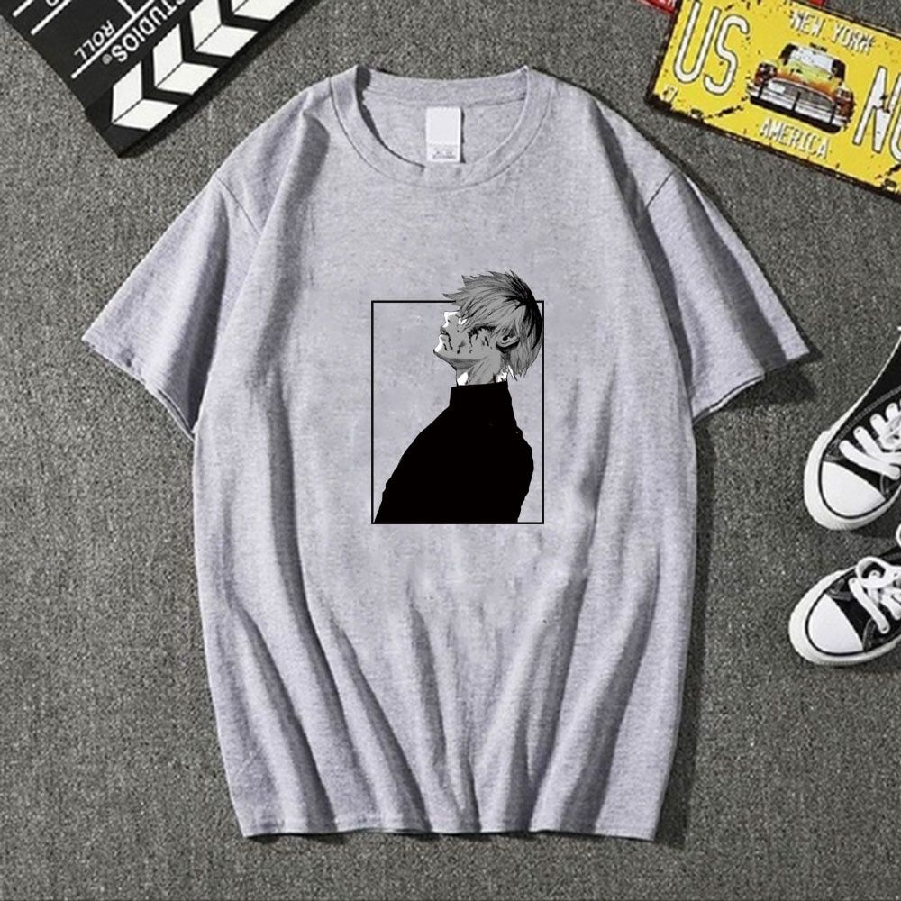 Tokyo Ghoul T-shirt Round Neck Short Sleeve Casual Anime Elements