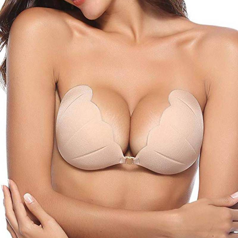 Invisible Bra Women 2018 Shell Strapless Bras Wedding/Evening Dress Sticky Silicone Self-Adhesive Front Buckle Brassiere