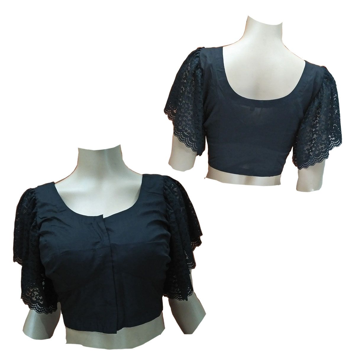 Shila Lifestyle Unique Design Cotton Net Sleeve Blouse for Women