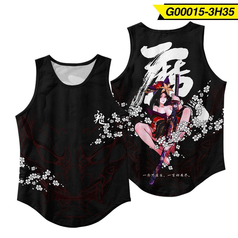 Men's Fashion Sleeveless Black  Print TaTop Vest Fitness Bodybuilding Muscle Undershirt Gym Srtwear