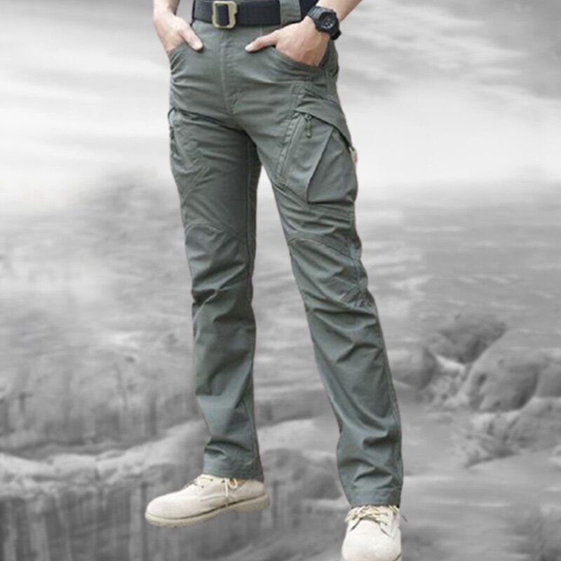 City  Casual Cargo Pants Elastic Outdoor  Trousers Men Slim Many ckets Waterproof Wear Resistant  Pants