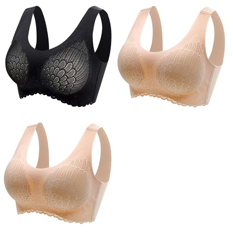 3pcs Latex Bra Seamless Bras For Women Underwear BH Push Up Bralette With Pad Vest Top Bra