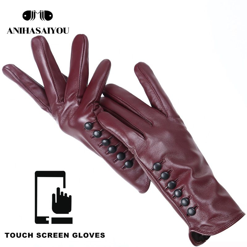 High-end color women's gloves, women's leather gloves,Keep warm women's winter gloves,Soft sheepskin touch gloves - 2011