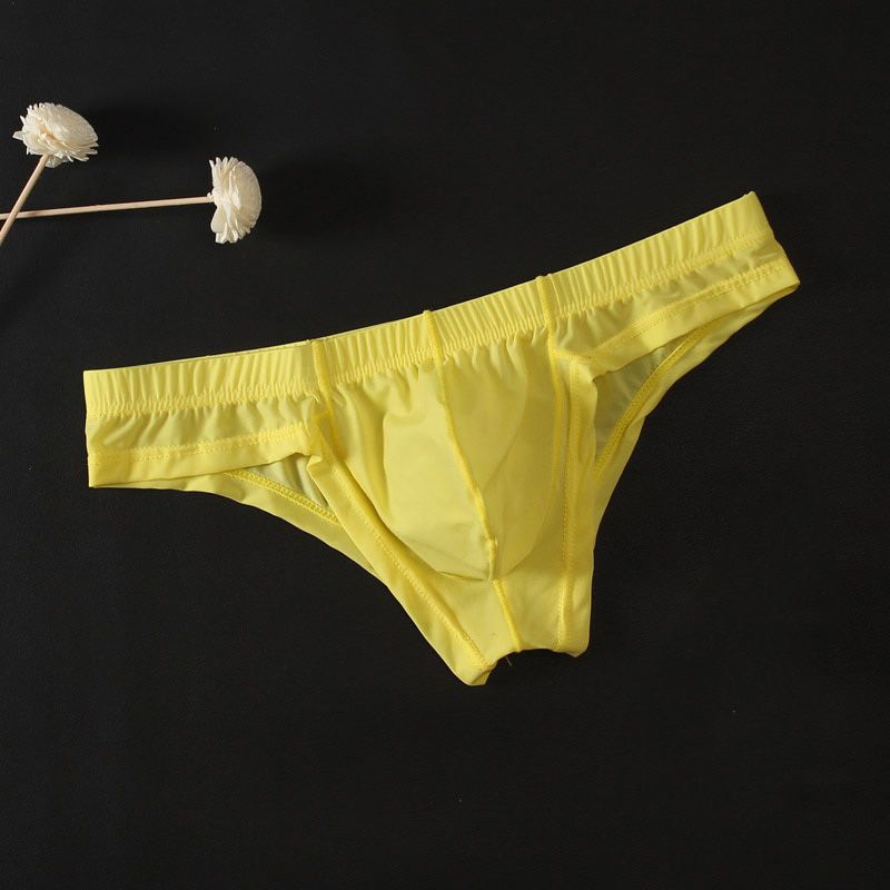 Men's Sexy Men Transparent Ice Silk Brief Man Bulge Pouch Panties Men Ultra Breathable Underpant Male Erotic Lingerie