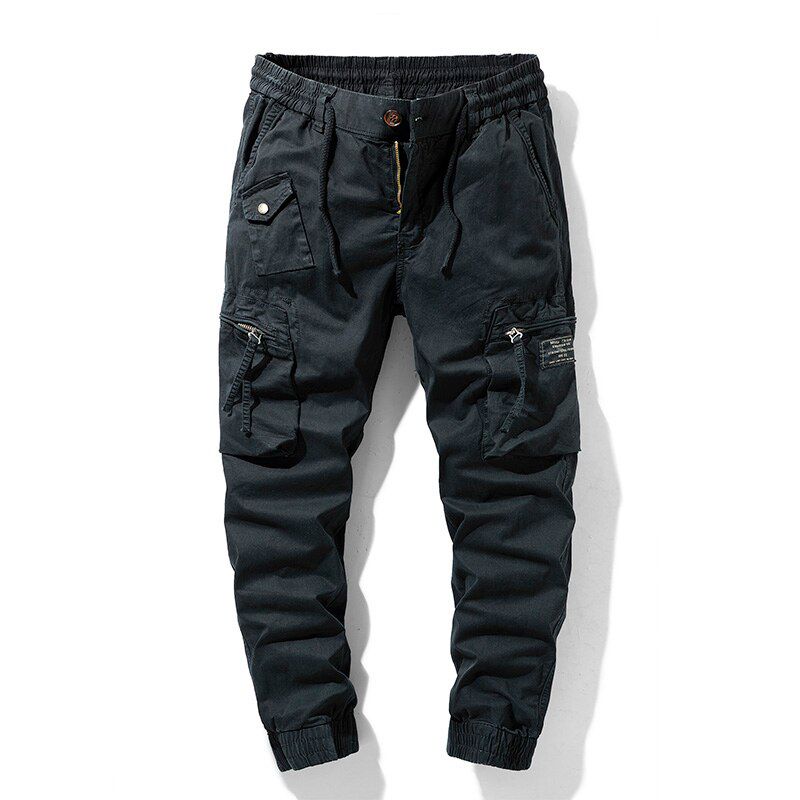 Spring Men's Cotton Cargo Pants Clothing Autumn Casual Fashion Elastic Waist Quality Pantalones TiCargo Pants Men