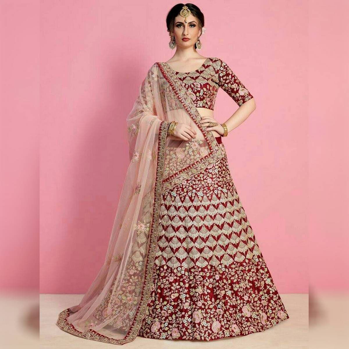 Exclusive Semi-stitched Georgette Lehenga For Women