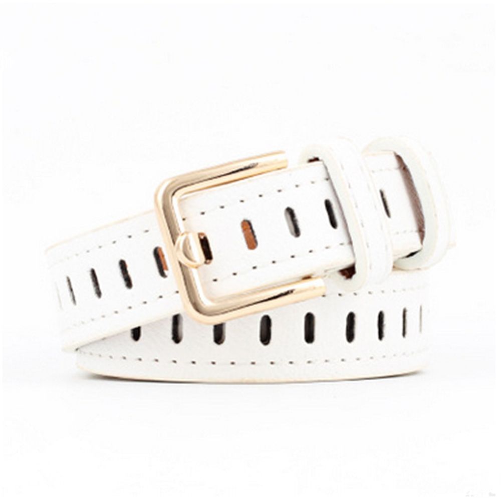Women belt fashion Hollow decoration Women leather belt solid color casual retro Pin buckle Women cowboy belt