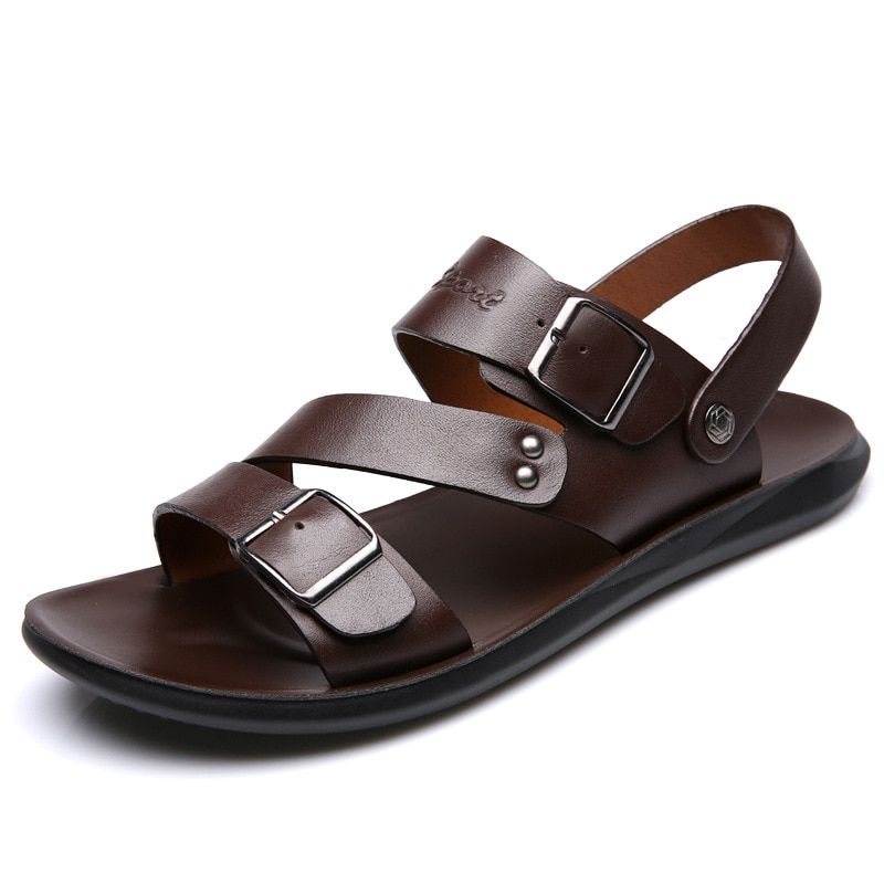 Men Sandals 2021 Leather  Men Summer Shoes Man New Casual Comfortable efoot Sandals Men Pentoufle Homme