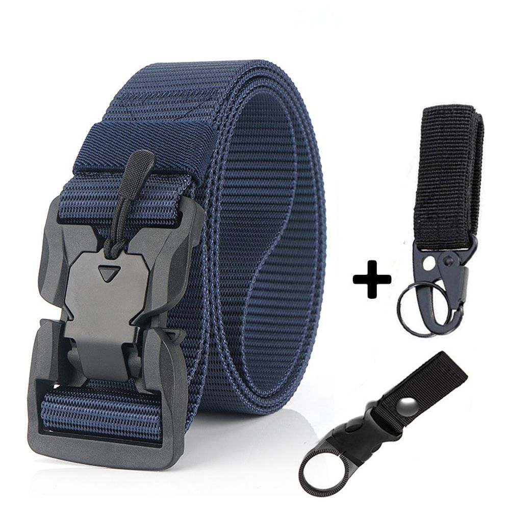 New Trend Men Belt Tank Stripe Magnetic Buckle Casual Belts Outdoor Tactical Belt For Jeans Comfortable Nylon Male Trousers Belt