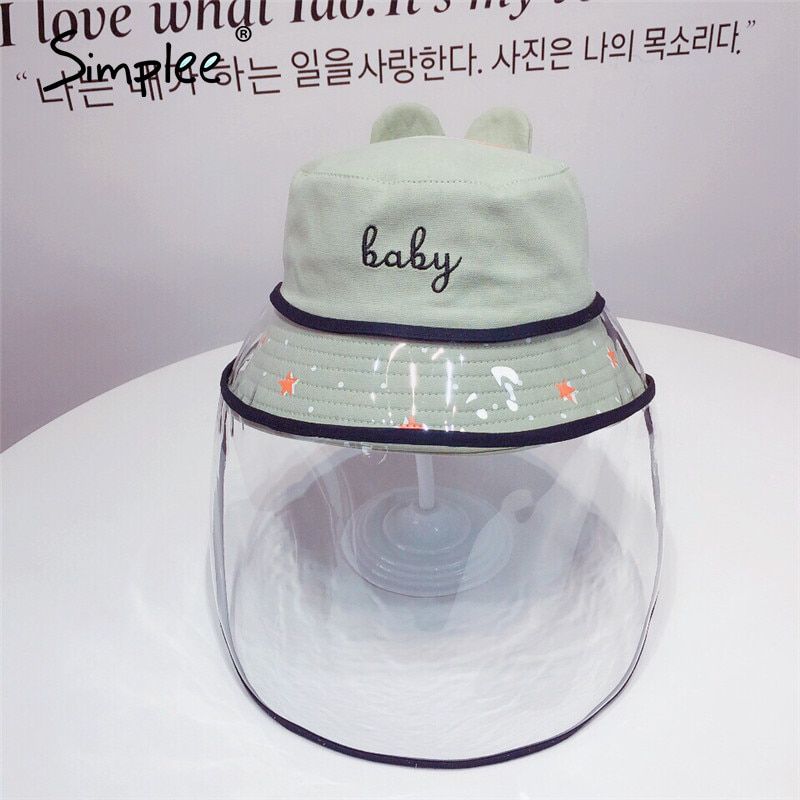 Simplee Kids Anti-fog windproof sand cap outdoor sunscreen suns Face Neck Sun CapHeadband Sun Rain Hat Cap