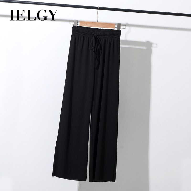 IELGY High waist loose thin section drape straight casual pants women