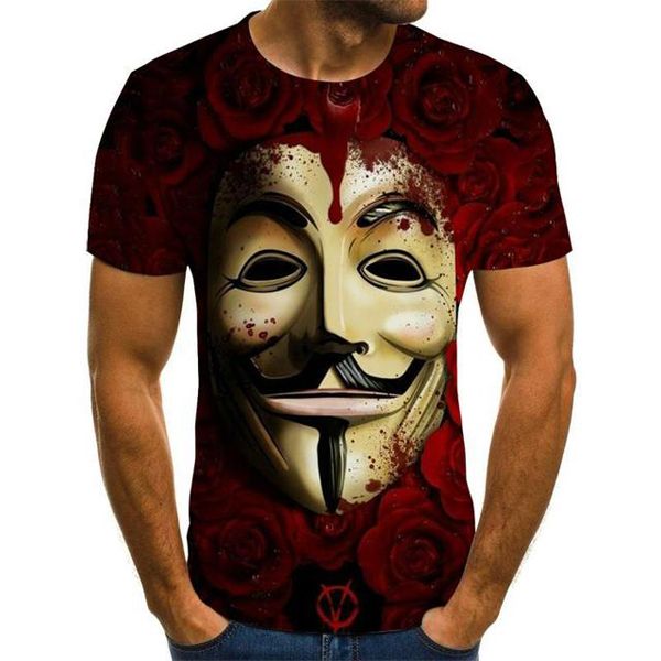 2020 new men t shirt Sketch tclown 3D Printed T Shirt Men Joker Face Casual O-neck Male tshirt Clown Short Sleeved joke tops