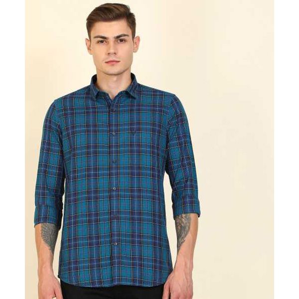 100% Cotton Fashionable Check Slim fit Shirt For Men