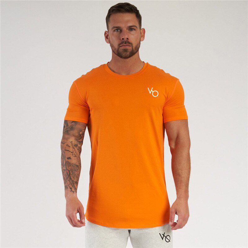 Summer men's T-shirt jogger cotton fitness fashion sportswear streetwear men's casual short-sleeved round neck top