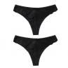 2Pcs Women y Solid Color Low Waist Seamless Le Trim Elastic G-String Thong