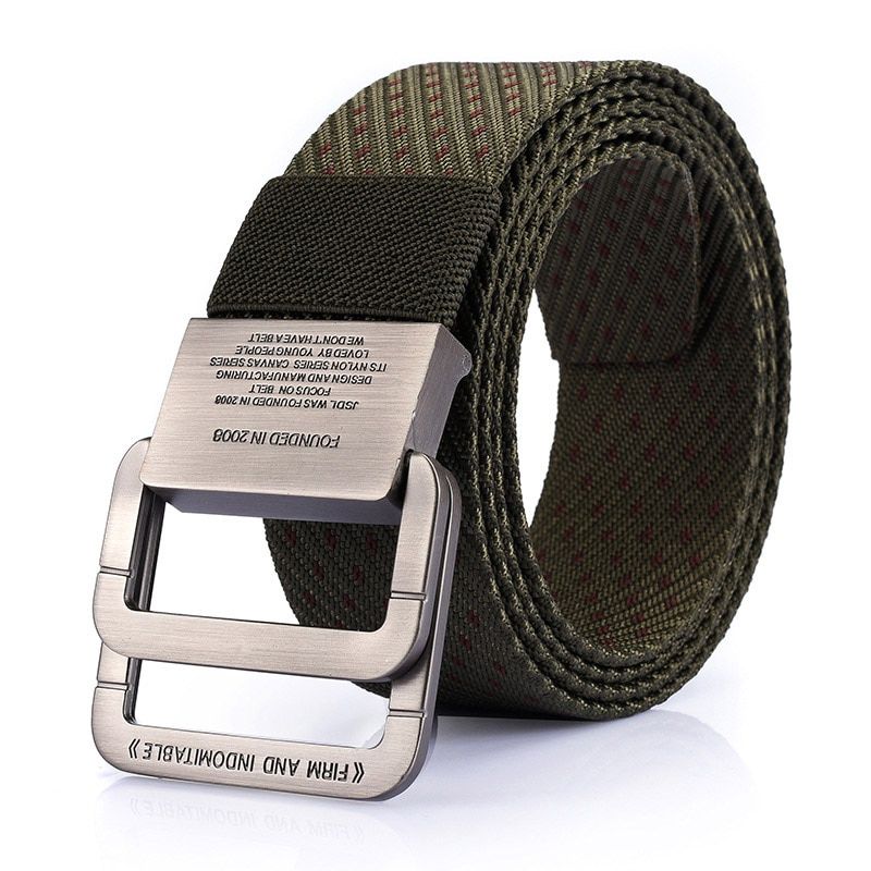 Fashion Men Belt Military Equipment Outdoor Tactical Belt Man Double Ring Buckle Thicken Canvas Belts for Men Waistband Strap