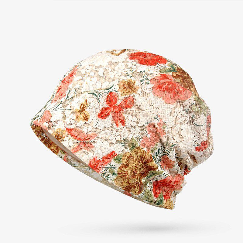 Beanie Hat Women Spring Summer Thin Hat Pregnant Female Jacquard Breathable Women's Skullies Beanies Collapsible
