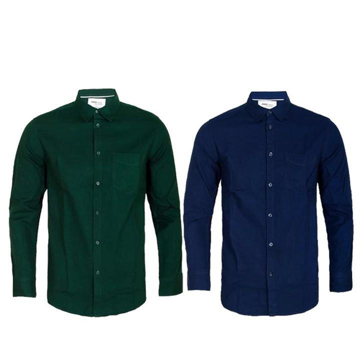 Pack of 2 Cotton Comfortable Long Sleeves Casual Shirt For Men (Export Quality)