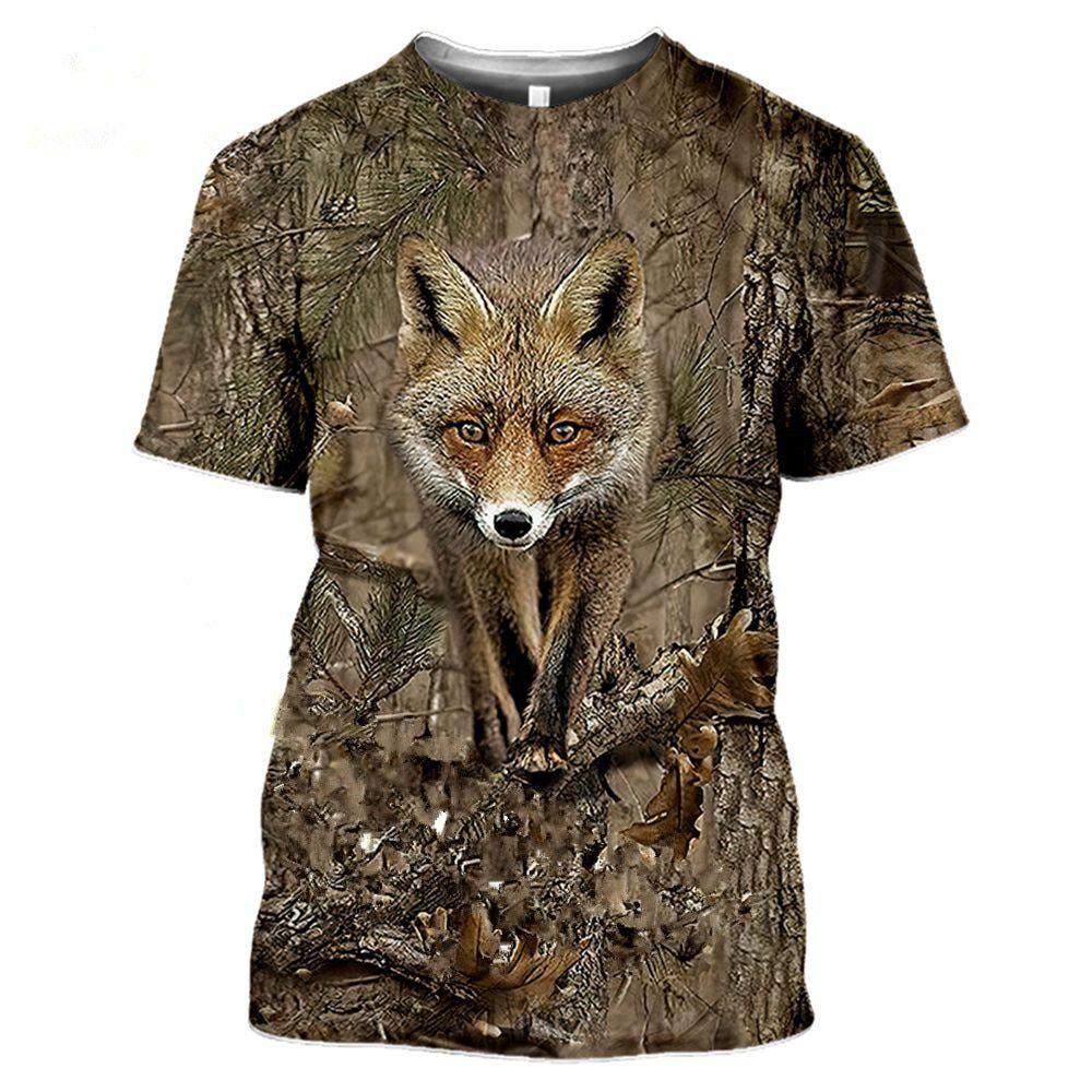 hunting s wild boar 3D T-shirt summer leisure men's T-shirt fashion street women's pullover short sleeve jacket