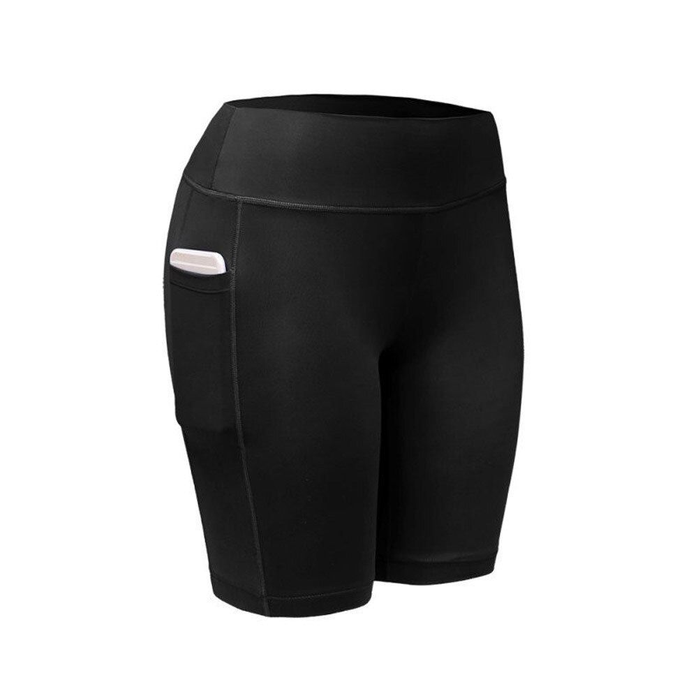 Women's High Waist Pocket Leggings Yoga Training Short Abdomen Control Breathable Training Running Yoga Ladies Solid Tight