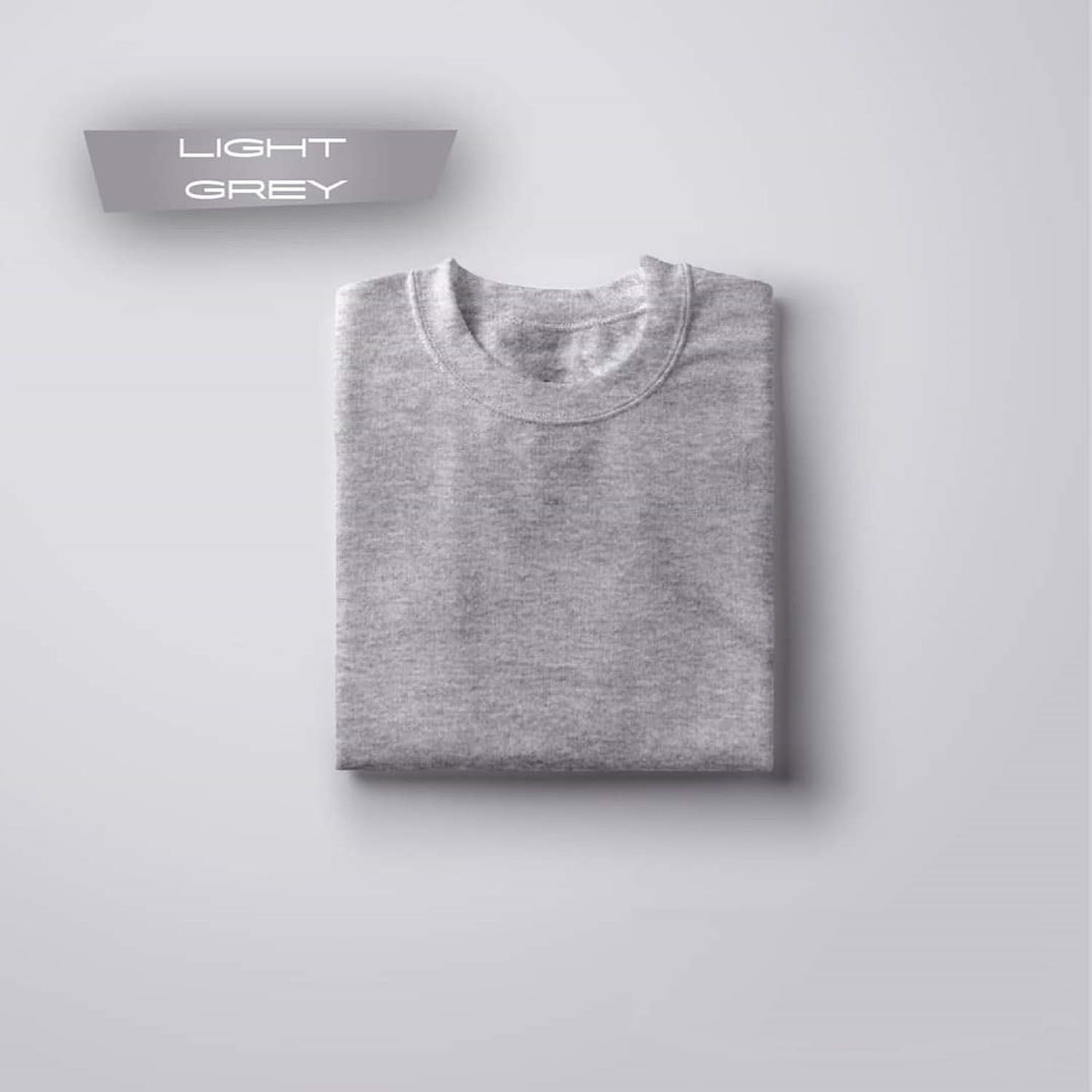 Men`s Cotton Grey Color Round Neck Half Sleeve T-shirt