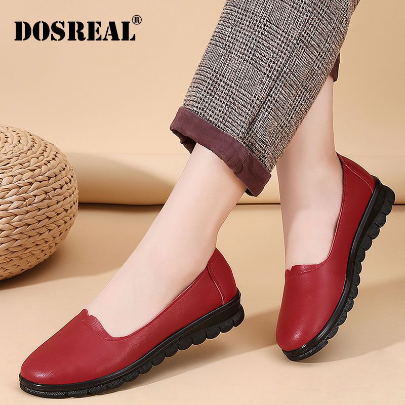 Flat Shoes For Women Big Size 35-41 Leather Slip On Loafers Women Shoes Korean Style Fashion Casual Shoes For Women Flats