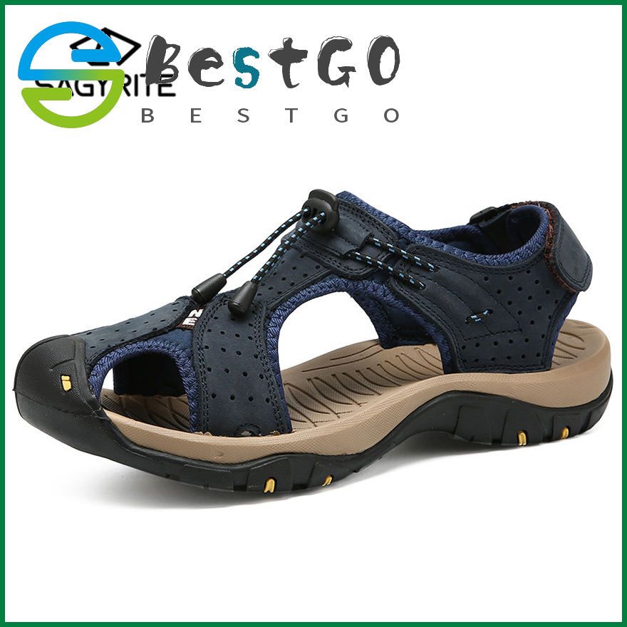 Big Size 38-48 Sandals for Men Leather Mens Sandals Summer Outdoor Hiking Sandals for Men Hiking Shoes
