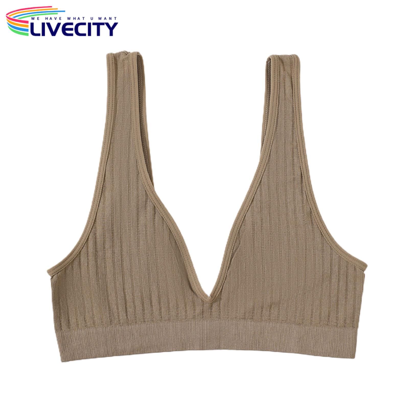 Sports Bra Deep V-neck Pure Colors Lady Bralette Sportswear