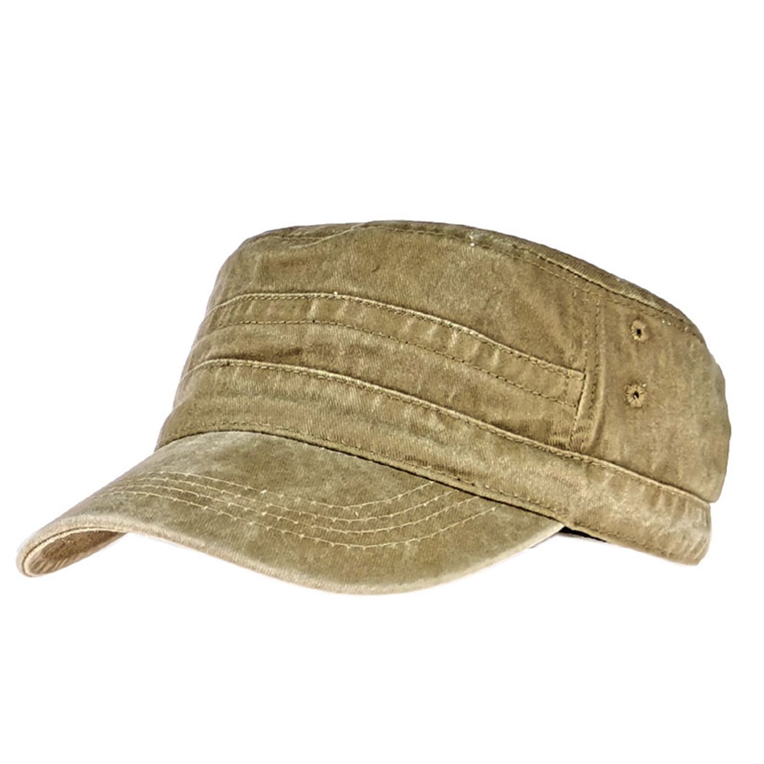 Men Hat Flat Top Low-profile Pure Color Cap