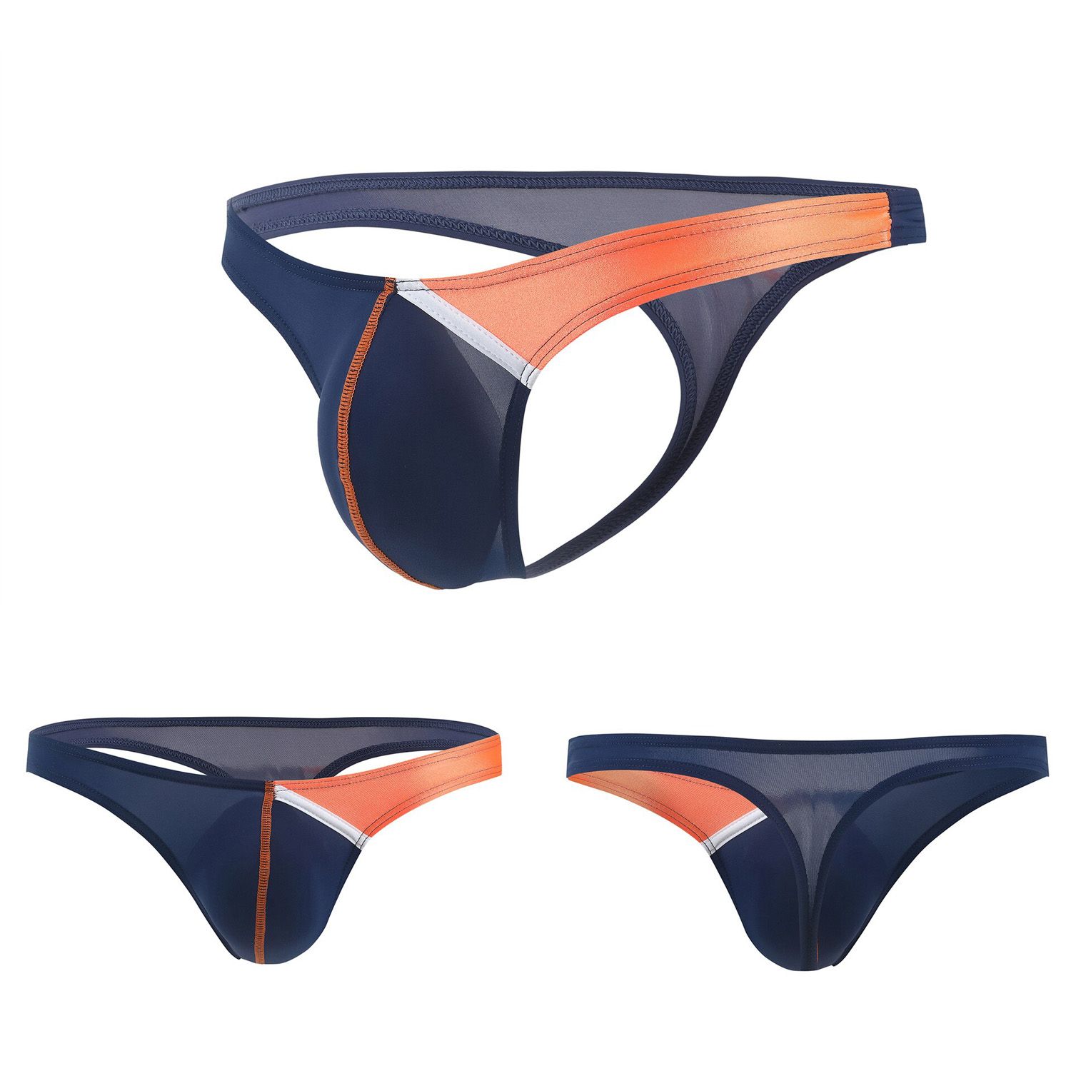 Men Ice Silk Briefs Low Waist U Convex Pouch Slip Homme Nylon Briefs Men Sexy Fashion  Male Panties