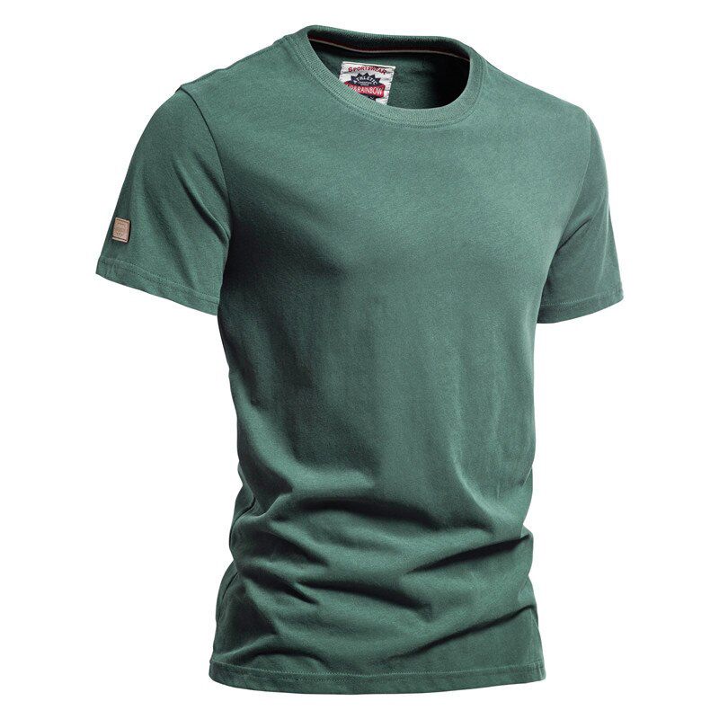 AIOPESON New Summer 100% Cotton T Shirt for Men Casual O-neck T-shirt Men Quality Solid Color Soft Home and Daily Men's T Shirts